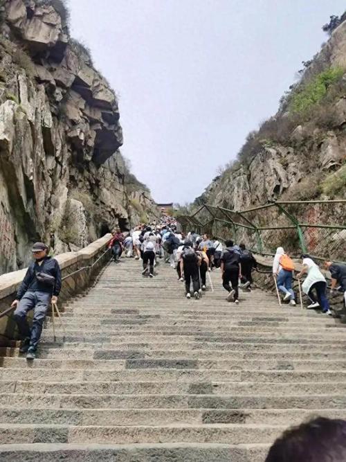 两游客翻护栏险坠崖